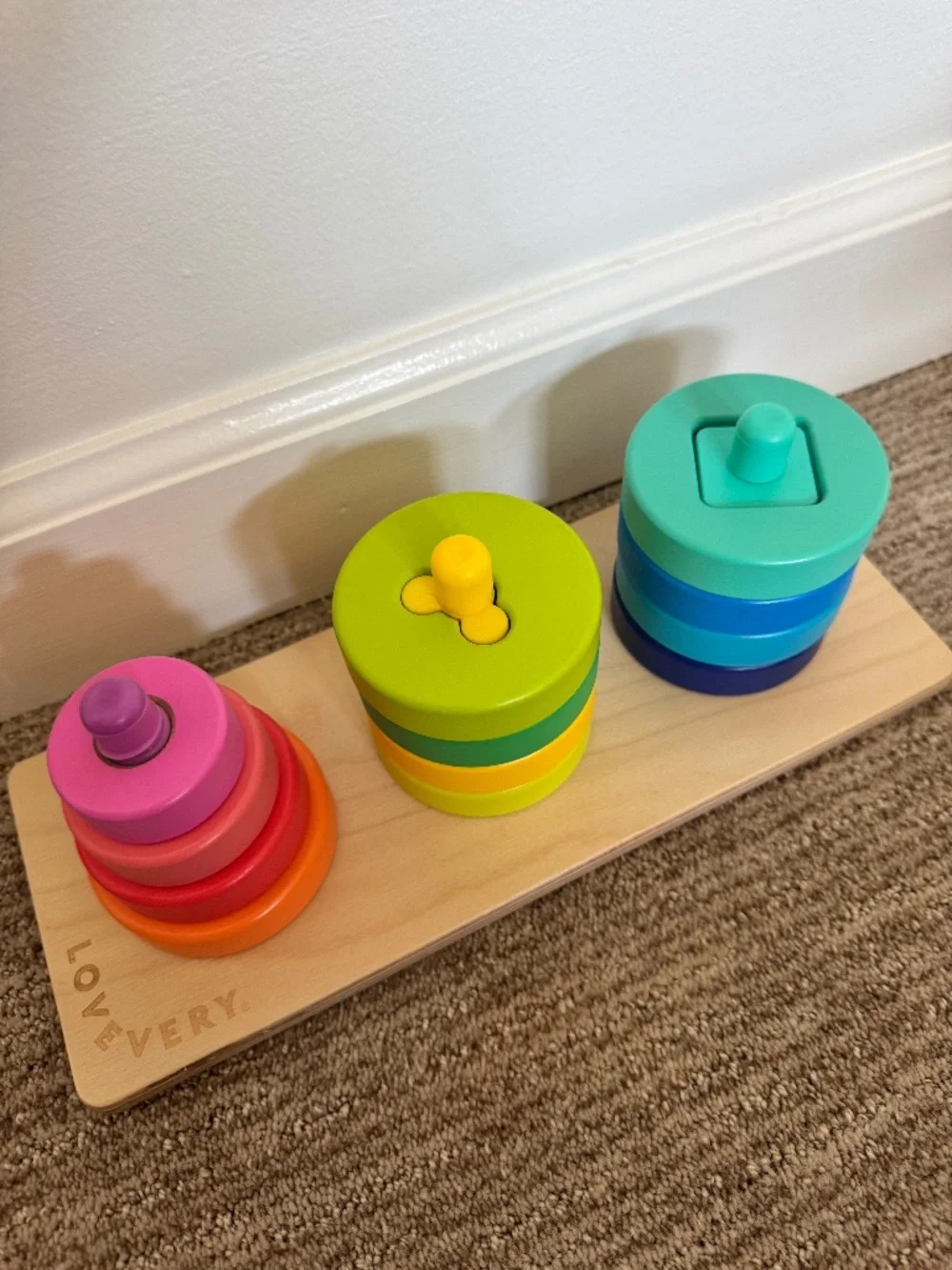 LOVEVERY | Wooden Montessori Stacking Shapes Puzzle